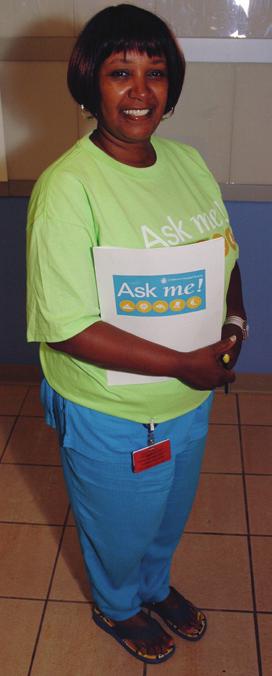 18 6 Ask me! During our busiest times, you may see employee volunteers stationed in the main lobby and at the top of the main staircase.
