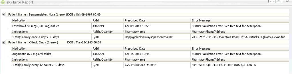 Right click on the medication with the error or in unsubmitted