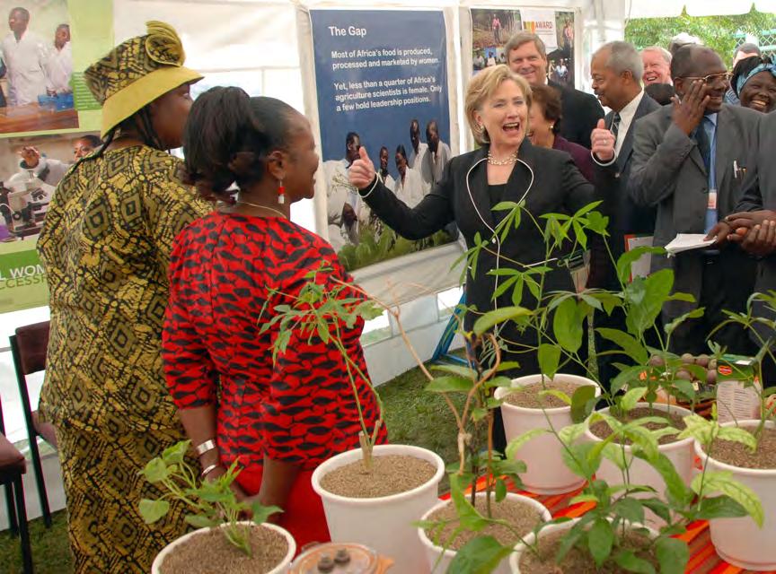 RECOGNITION AND CREDIBILITY AWARD is a great example. It supports women scientists working to improve farming here in Africa and to fight hunger and poverty.