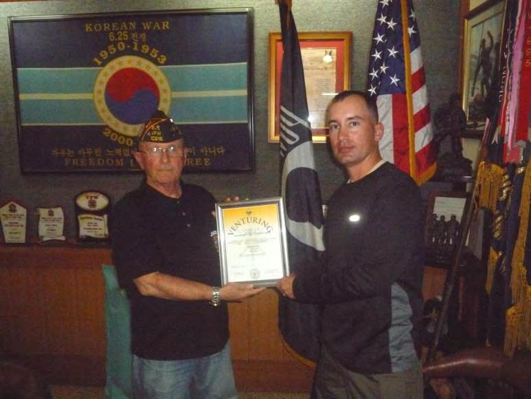 VFW Post 10216 recently sponsored the chartering of