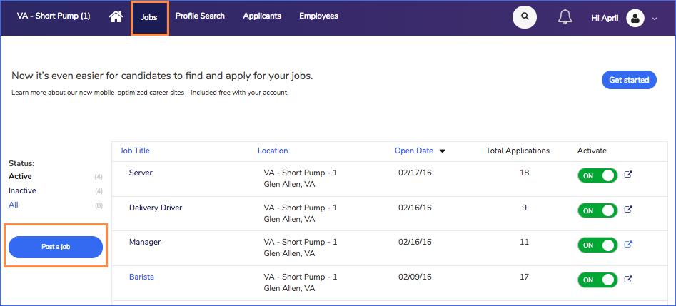 +Posting a Job As a Snagajob user, you have the ability to post positions to begin receiving applications.