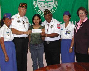 Orejudos, a University of Guam nursing major, received a $500 scholarship from the Veterans of Foreign Wars on March 11 (2008).