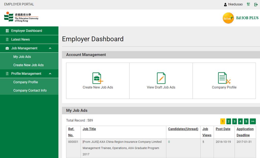 G. You may update company information whenever necessary in the Profile Management section of the Employer Dashboard. 7 8 9 5 1 2 3 6 4 1.