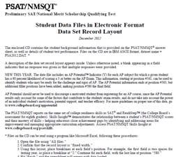 Student Data File ASCii Format Data set layout comes with CD