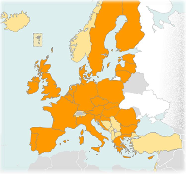 Map of EU Member States and Associated Countries to Horizon 2020