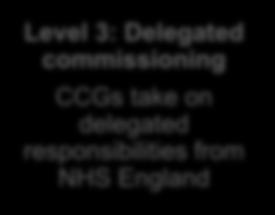 Level 1: Greater Involvement Greater involvement in NHS England decision making Level 2: Joint decision-making