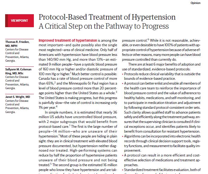 Improved treatment of hypertension is among the most important and quite possibly also the single most neglected area of clinical