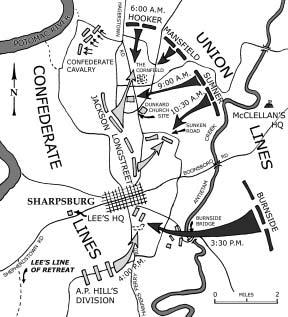 Map 1. Antietam Battlefield, 17 September 1862 Lee knew that McClellan was pushing troops through South Mountain as fast as he could. Fortunately for Lee, the pace was very slow.
