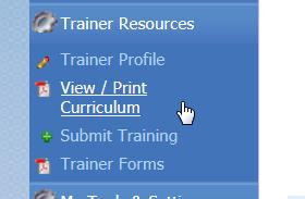 Medication Administration Trainer Access of Curriculum After