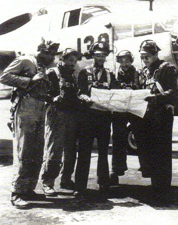 African-American Aviation A B-25 crew consults a