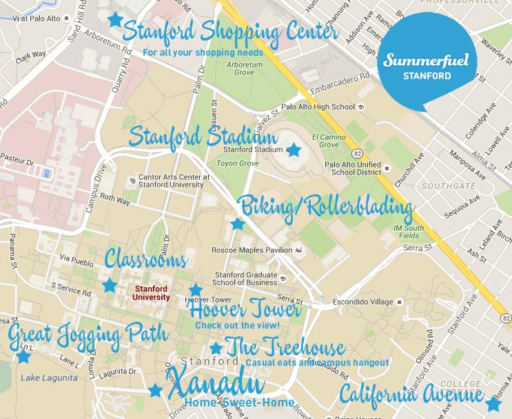 STANFORD 2017 MAP & POINTS OF INTEREST MAP & HIGHLIGHTS The city of Stanford is at your doorstep with myriad eating, shopping, arts and entertainment options.