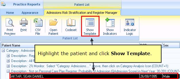 Access the Personalised Care Manager Register for each patient 1.