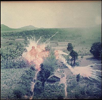 The Battle for Hearts and Minds Napalm-gas bomb dropped from airplanes to set fire to the jungle (40,000 tons used in the Vietnam War).
