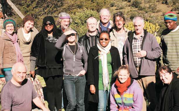 The 2011 MA Creative Writing class and teachers at a farm outside Grahamstown for a free-writing workshop event.