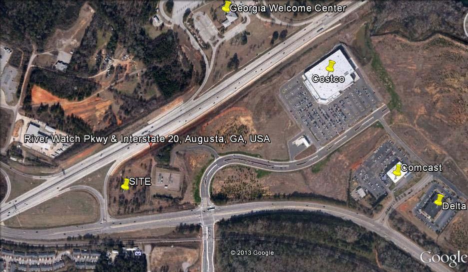 (opening soon) ͽ Augusta is the second largest city in the state of Georgia ͽ Minutes from the prestigious Augusta National Golf Course ͽ Parcel is located at the intersection of I-20 and Riverwatch