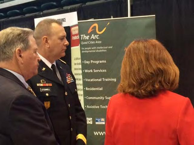 Above, General O Connell visits exhibitors booths during the