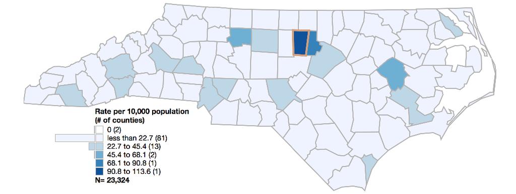 Physicians are concentrated in urban areas; 2 rural counties have no physicians Physicians