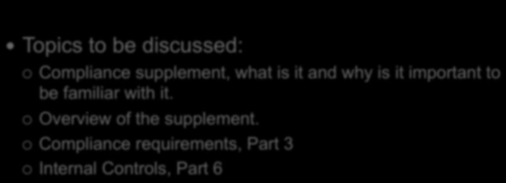 ! Overview of the supplement.