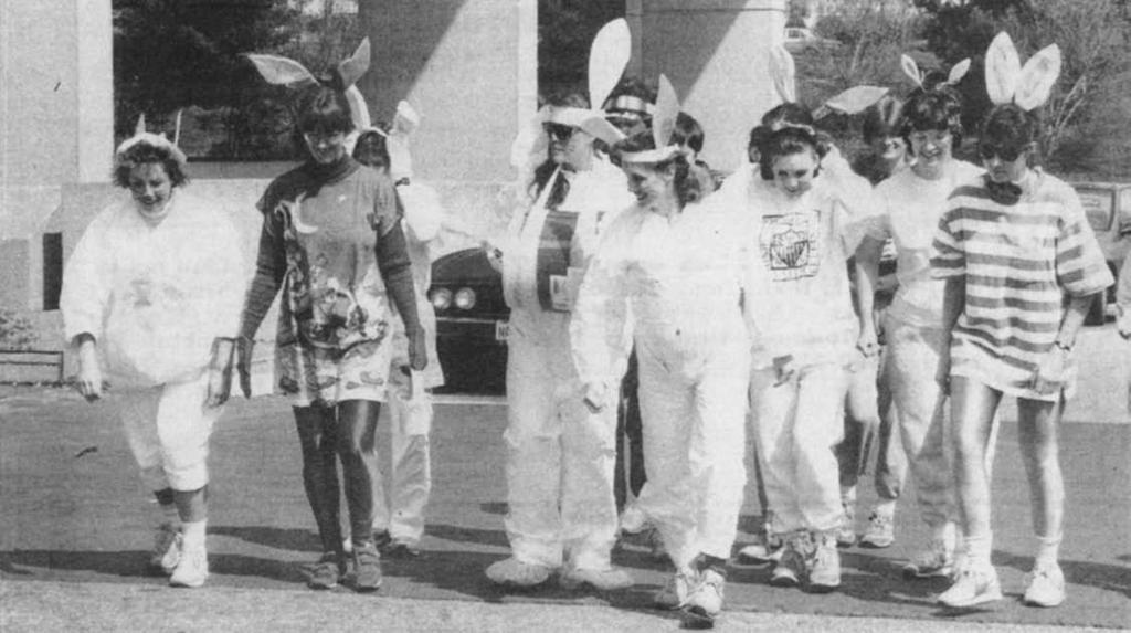 p Bunnies begin the first leg of the Fun Bunny Run held April 12 at WRAMC (above).