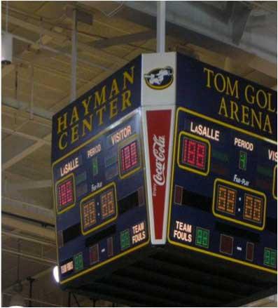 ARENA SIGNAGE SCOREBOARD SIGNAGE Located on the main overhead scoreboard at the center of the