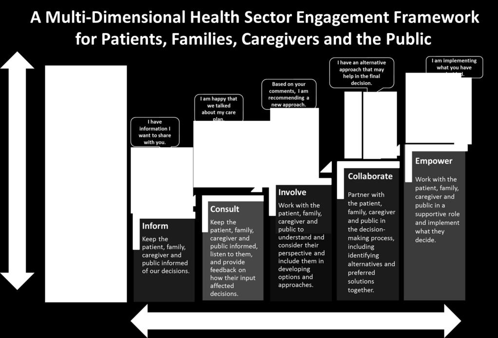 What is the Spectrum for Patient, Family, Caregiver and Public Engagement?