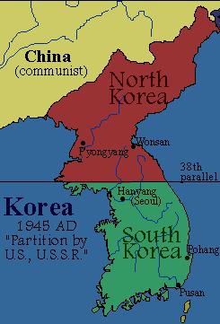 After World War II Korea fell into the hands of the Americans and the Soviets to decide who would decide what would be done