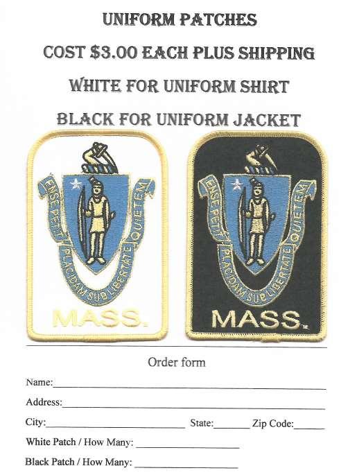 MASSACHUSETTS LEGION UNIFRM PATCHES Send order form to the Department of Mass. American Legion office in Boston (address below).