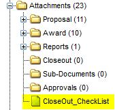 VI. Closeout Award Closeout Checklist The closeout process in era is designed to help the campus verify that all required deliverables have been submitted to the sponsor by the specified deadlines in