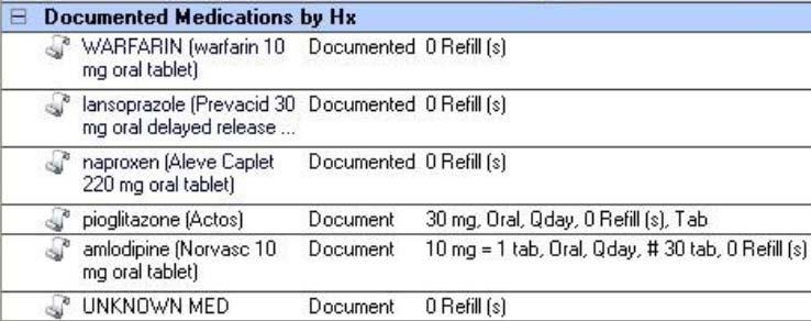 Med by using Folders, Favorites or Search Box * If not allowed to do Reconciliation i.e., i) Click on Document Medication by Hx ii) Review Home