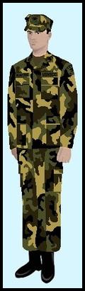 COMBAT UTILITY UNIFORM (CUUs) aka BATTLE DRESS UNIFORM (BDUs) Alternate working uniform.