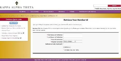 After you submit the form with the reference code, the website will email your Theta website username and member ID.