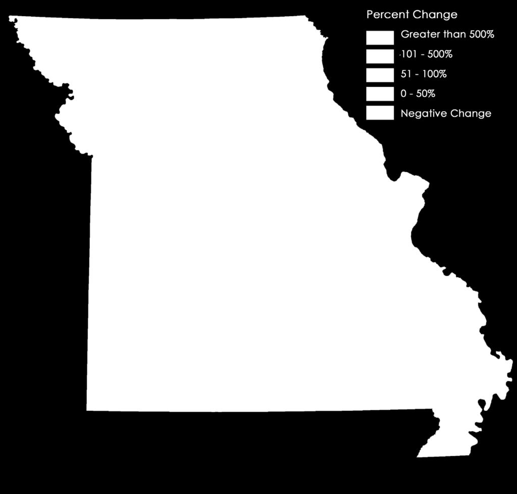 Many of the south eastern and north central counties reversed their growth between the 000 and 00 census.