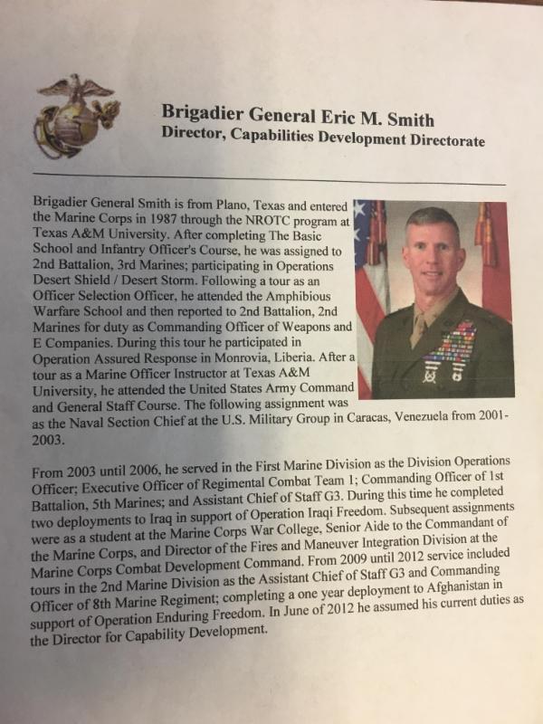 Change of Command on 23 June, 2017 @ 1300 Major General Eric Smith will take