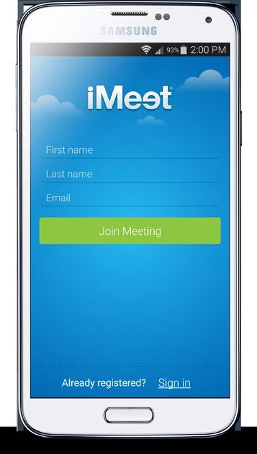 Getting started Sign in (unregistered users) You can join someone else s meeting by entering your name and email, and then tap Join Meeting.