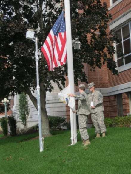 Nation. The senior JROTC Cadets presented the colors and conducted a flag folding ceremony.