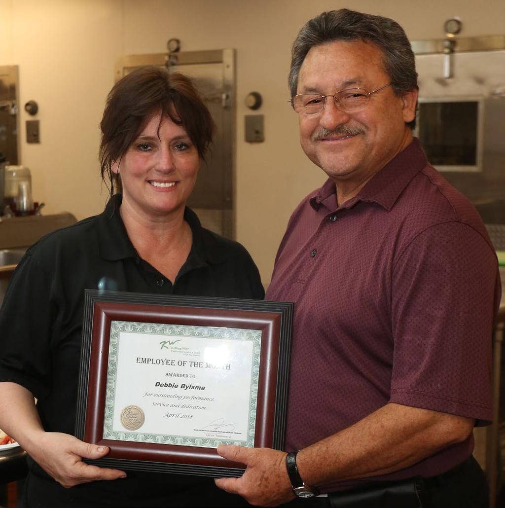 KELLOGG WEST EMPLOYEE OF THE MONTH APRIL 2018 Debbie Bylsma Debbie has been a Kellogg West employee since February 5, 2018.