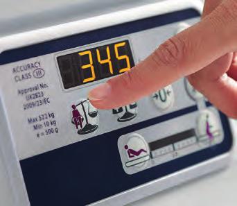 Patient weight is visually displayed for 10 seconds only to help protect patient dignity.