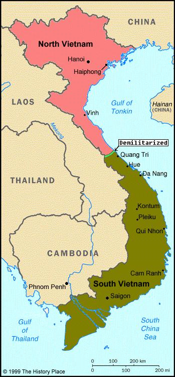Vietnam War Another conflict started in the 1960s. North Vietnam wanted South Vietnam to become a communist country, so they started fighting. President Johnson sent U.S. troops to fight in 1964.