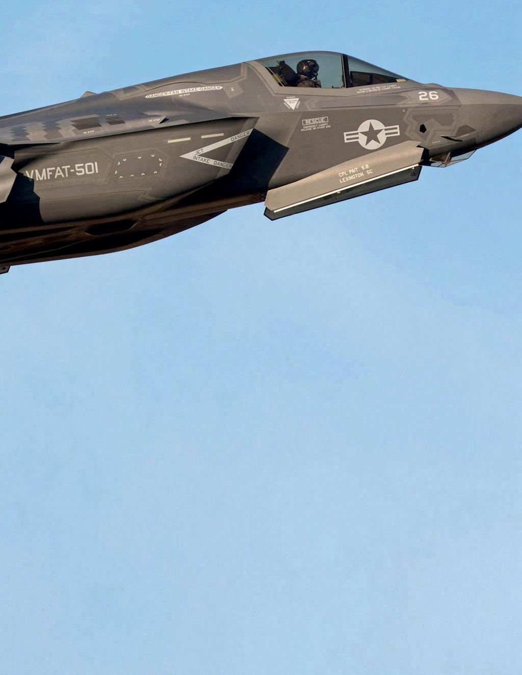 Top: The arrival of the F-35 at MCAS Beaufort has been generally welcomed in the area, but some local