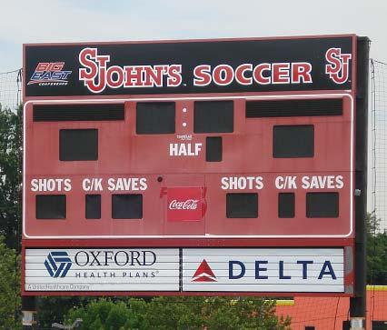 Belson Stadium 3 x 12 rotating, Tri-Vision advertising panel (shown below) on the soccer scoreboard at