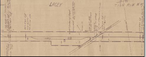 1909 WA ST Archives Map This 1909 map from the Washington State Archives provides the exact location of the Lacey Depot along