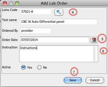 Select Save You will return to the Laboratory Order Entry dialog Your saved order will display From here you