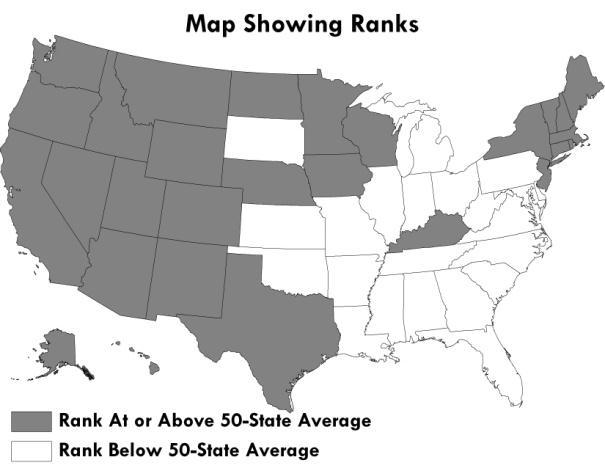 Rank below the 50-State Average Rank above the 50-State Average How to Read This Compendium Rank Rate 1 Utah 4.5 2 Minnesota 5.1 2 Washington 5.1 4 Massachusetts 5.2 4 New Jersey 5.2 6 California 5.