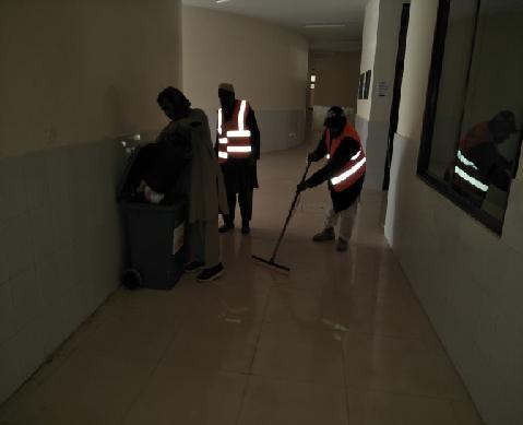 hospital to keep the premises clean including