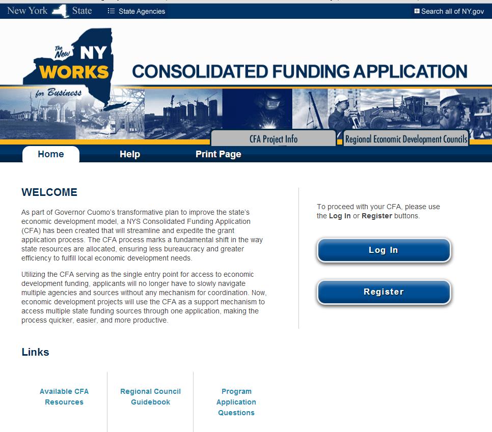 Consolidated Funding Application (CFA) https://apps.cio.ny.