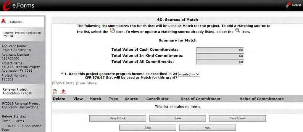 Completion of Sources of Match After completing all of the Sources of Match Detail screens, the Sources of Match screen will autopopulate with the information you entered. "Add" icon 1.