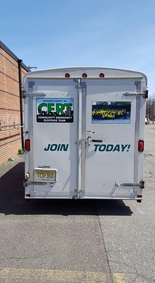 organizing, setting up and stocking the CERT recruitment trailer.
