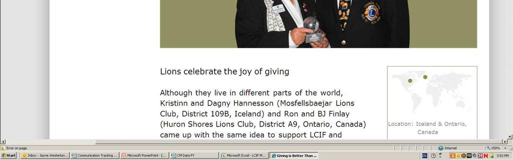 website, in newsletter, or local paper Recognize MJF donors