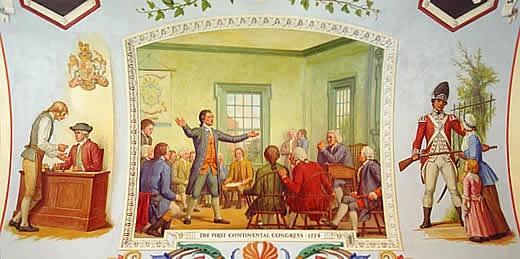 This painting of Patrick Henry addressing the First Continental