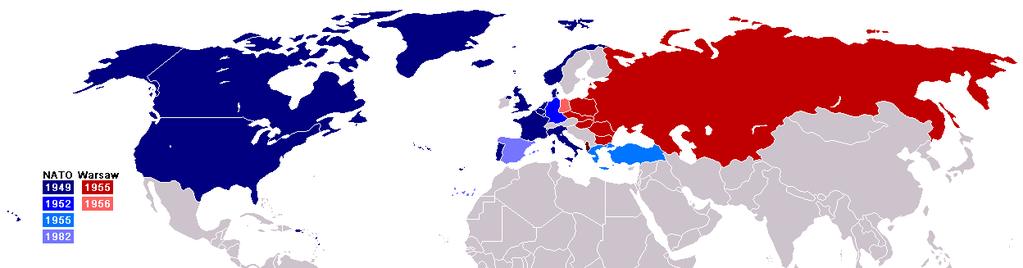 NATO: 1949-1990 Warsaw Pact In response to the creation of NATO, in 1955 the Soviet Union created its